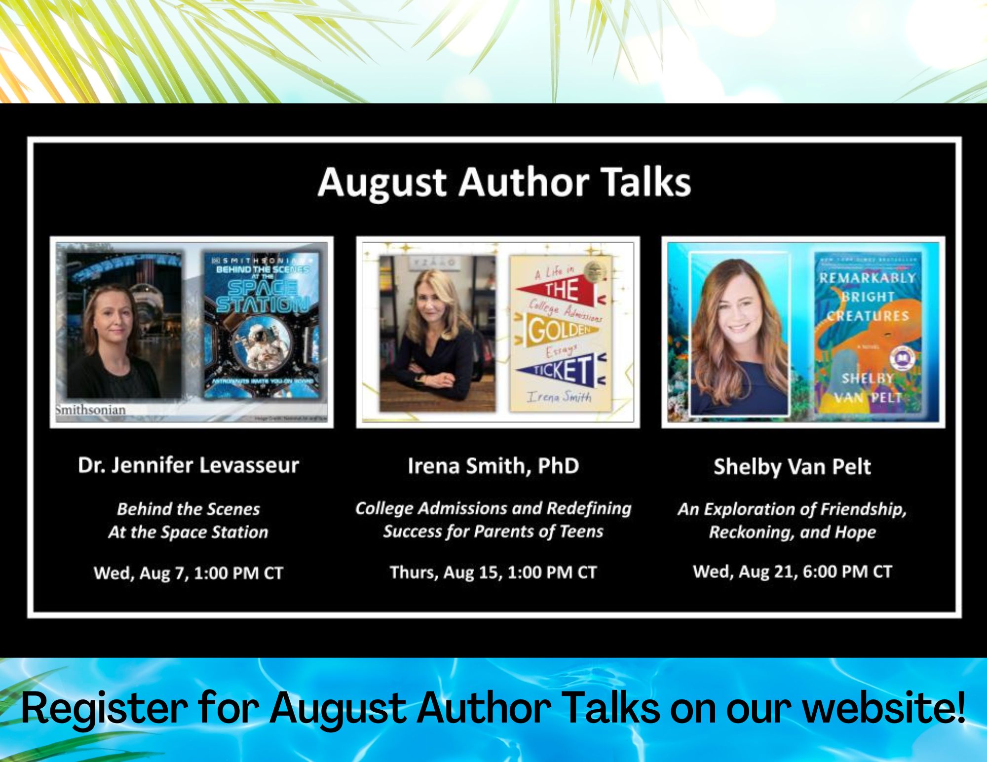 Kenora Public Library-August Author Talks